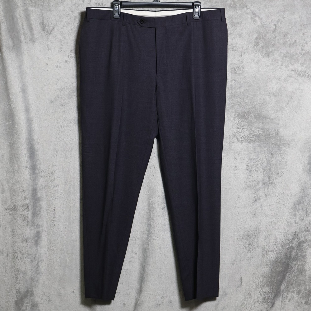 Canali Pants Mens 38x30.5 Navy Blue Wool Pleated Dress Trousers Slacks‎ Preppy